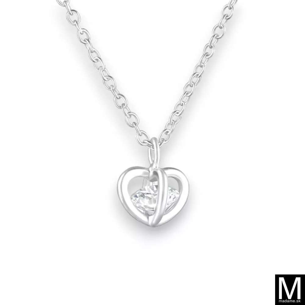 Strieborný náhrdelník Srdce