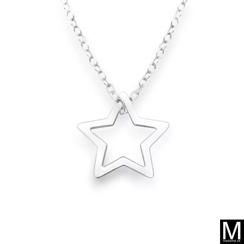 Strieborný náhrdelník hviezda