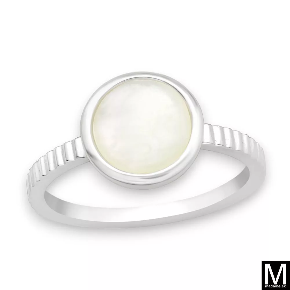 Strieborný prsteň Biely Opál