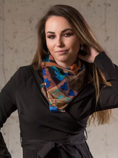 Obdĺžniková hodvábna šatka hippie