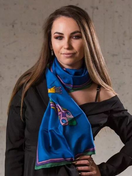 Obdĺžniková šatka s jašteričkou
