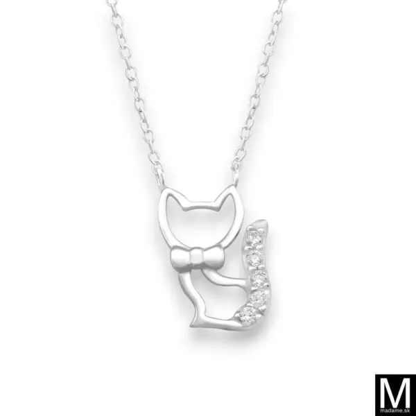 Strieborný náhrdelník "Mačka"