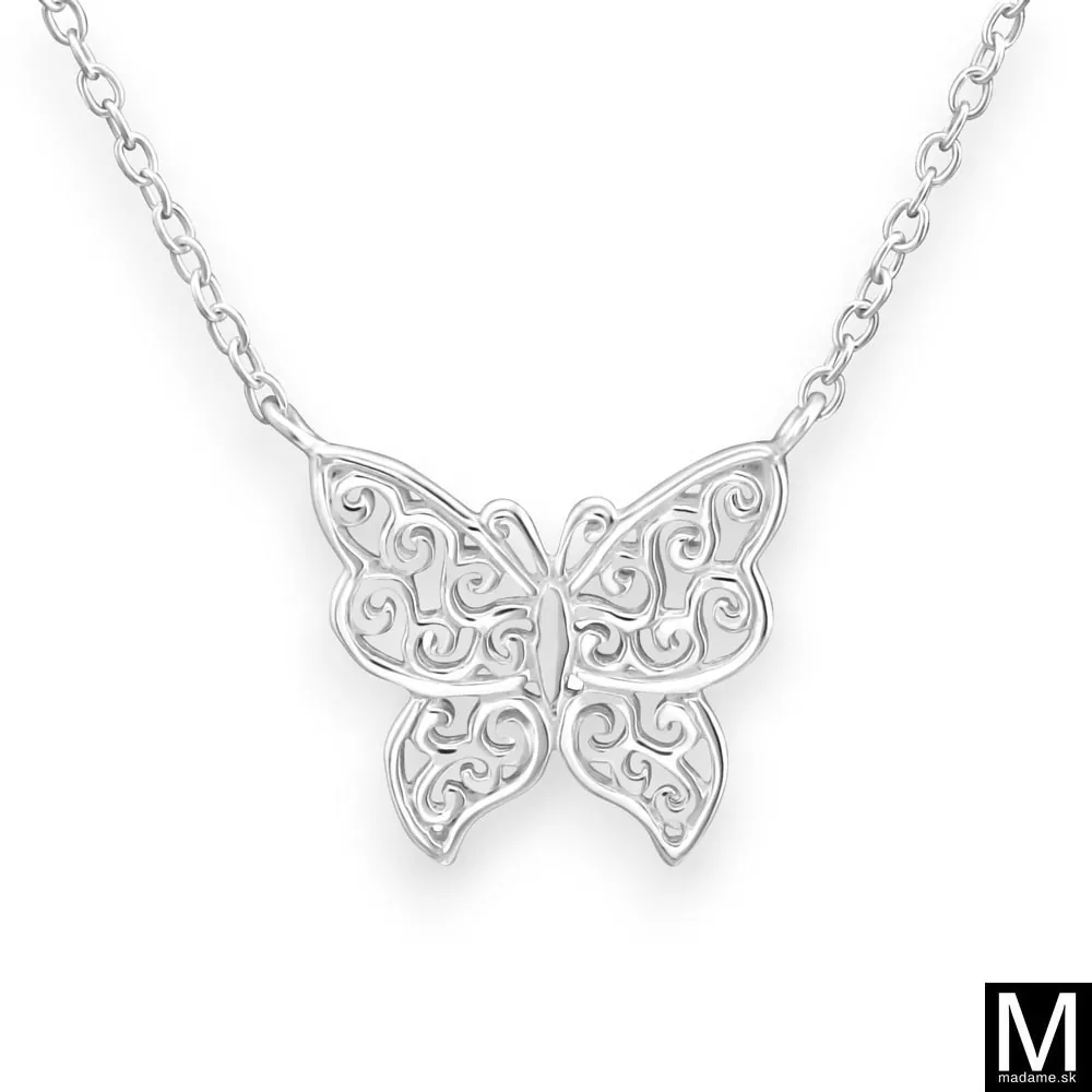 Strieborný náhrdelník "Motýľ"