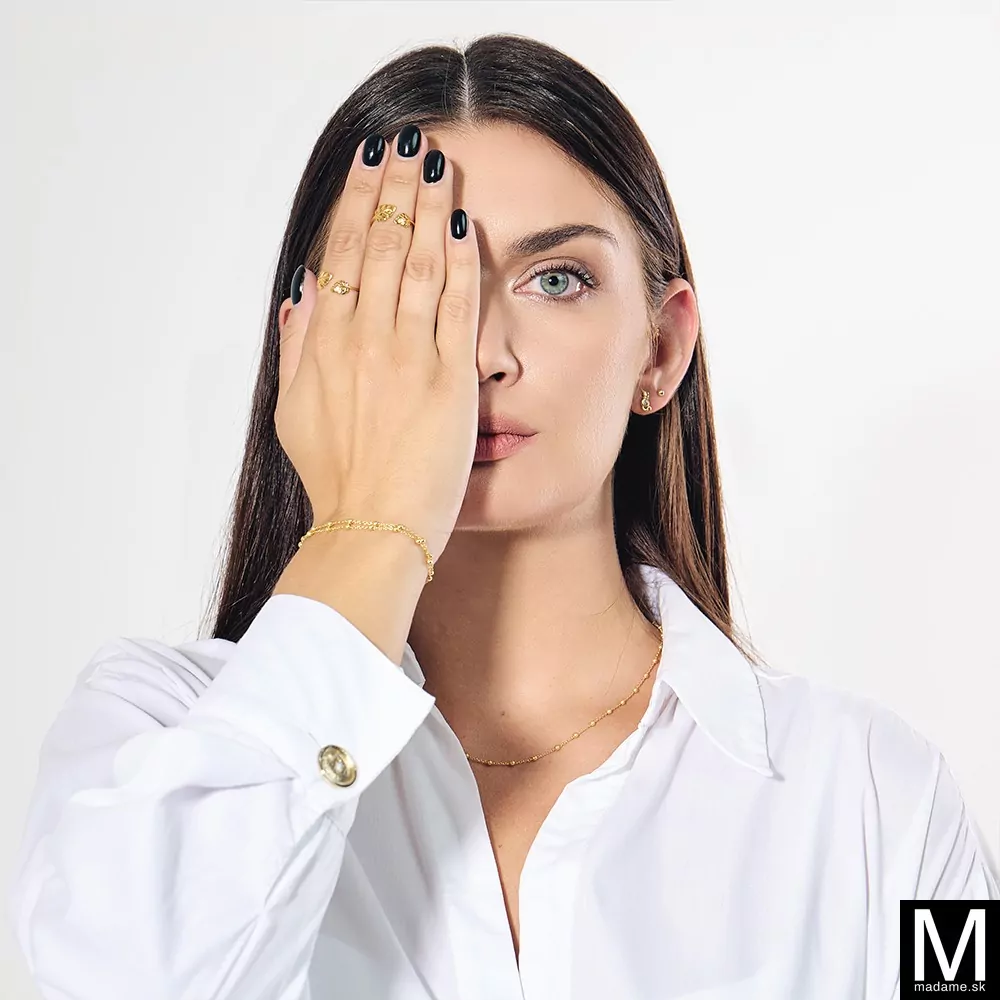 Pozlátený prsteň "Otvorené listy"