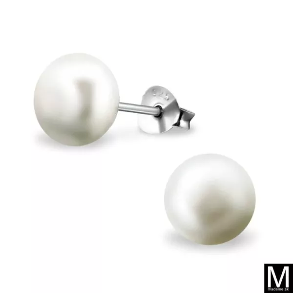 Striebroné náušničky s perlou
